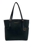 Michael Kors Black Saffiano Leather Charlotte Large Top-Zip Tote Bag