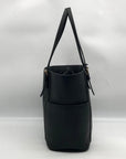 Michael Kors Black Saffiano Leather Charlotte Large Top-Zip Tote Bag