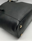 Michael Kors Black Saffiano Leather Charlotte Large Top-Zip Tote Bag