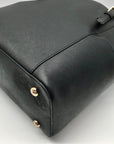 Michael Kors Black Saffiano Leather Charlotte Large Top-Zip Tote Bag
