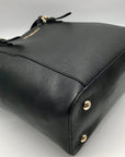 Michael Kors Black Saffiano Leather Charlotte Large Top-Zip Tote Bag