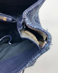 Cole Haan Blue Straw Benson Tote Bag