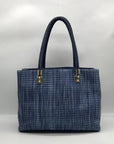 Cole Haan Blue Straw Benson Tote Bag
