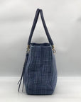 Cole Haan Blue Straw Benson Tote Bag