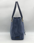 Cole Haan Blue Straw Benson Tote Bag