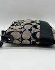 Coach Black & Grey Signature Canvas Fabric Crossbody File Bag F19220