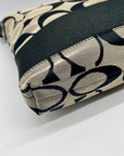 Coach Black & Grey Signature Canvas Fabric Crossbody File Bag F19220
