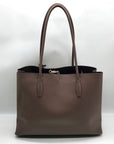 Kate Spade Taupe Pebbled Leather Zip Top Eva Tote Bag