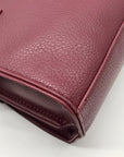 Steve Madden Burgundy Satchel With Animal Print Scarf And Card Holder Wallet