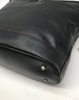 Brighton Patent Leather Vintage Black And Brown Woven Shoulder Bag