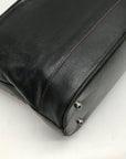 Brighton Patent Leather Vintage Black And Brown Woven Shoulder Bag