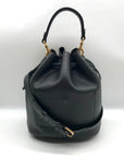 Coach Black Pebbled Leather Lora Whipstitch Bucket Bag 651