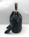 Coach Black Pebbled Leather Lora Whipstitch Bucket Bag 651