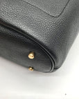 Coach Black Pebbled Leather Lora Whipstitch Bucket Bag 651