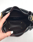 Coach Black Pebbled Leather Lora Whipstitch Bucket Bag 651