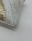 MMs Brands White Beaded Pouch