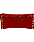 Michael Kors Red Saffiano Leather Selma Stud Wallet
