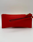 Michael Kors Red Saffiano Leather Selma Stud Wallet