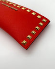 Michael Kors Red Saffiano Leather Selma Stud Wallet