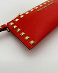 Michael Kors Red Saffiano Leather Selma Stud Wallet
