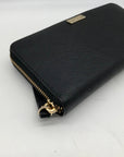 Kate Spade Black Saffiano Leather Neda Laurel Way Zip Around Wallet