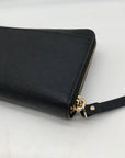 Kate Spade Black Saffiano Leather Neda Laurel Way Zip Around Wallet