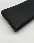 Kate Spade Black Saffiano Leather Neda Laurel Way Zip Around Wallet