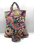 Vera Bradley Purple Plum Crazy Duffle/ Crossbody Bag Set