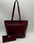 Michael Kors Purple Leather Medium Pocket tote Bag