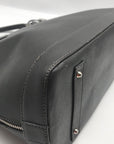 Pulicati Gray Leather Satchel Bag