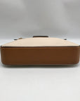 Kate Spade Beige And Brown Pebbled Leather Convertible Husdson Shoulder Bag