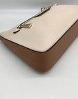 Kate Spade Beige And Brown Pebbled Leather Convertible Husdson Shoulder Bag