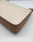 Kate Spade Beige And Brown Pebbled Leather Convertible Husdson Shoulder Bag