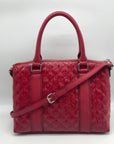 Calvin Klein Red Quilted Convertible Satchel