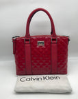 Calvin Klein Red Quilted Convertible Satchel