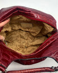Dereon Burgundy Vinyl Snakeskin Shoulder Bag