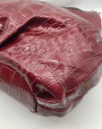 Dereon Burgundy Vinyl Snakeskin Shoulder Bag