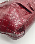Dereon Burgundy Vinyl Snakeskin Shoulder Bag