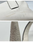 Donna Karan Brilliant White Pebbled Leather Amagansett Convertible Satchel Bag