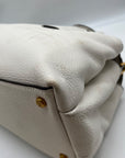 Donna Karan Brilliant White Pebbled Leather Amagansett Convertible Satchel Bag