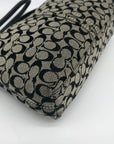 Coach Black & Gray Signature Canvas Turn-lock Wristlet