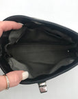 Coach Black & Gray Signature Canvas Turn-lock Wristlet