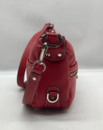 Tignanello Red Leather Multi Pocket Crossbody Bag