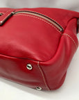 Tignanello Red Leather Multi Pocket Crossbody Bag