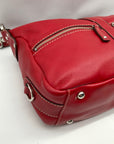 Tignanello Red Leather Multi Pocket Crossbody Bag