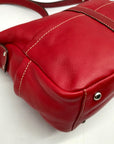 Tignanello Red Leather Multi Pocket Crossbody Bag