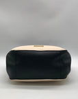 London Fog Black & Cream Colorblock Dome Satchel Bag