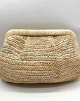 Kayu Khaki Straw Framed Clutch Bag