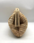 Kayu Khaki Straw Framed Clutch Bag