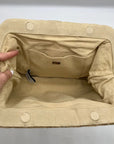 Kayu Khaki Straw Framed Clutch Bag